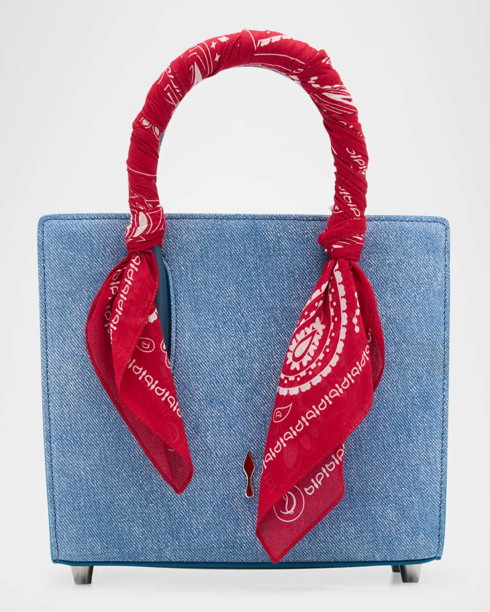 Paloma Mini Bandana Top-Handle Bag in Cotton Denim